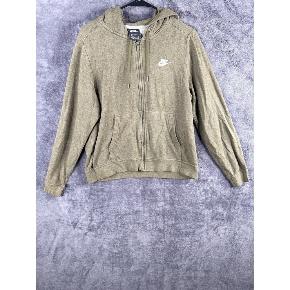 Nike Jacket Womens L Green Zebra Lightweight Hooded Full Zip Jogging Pickle Ball